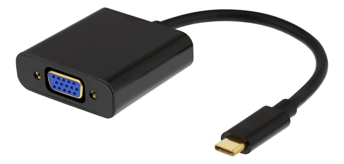 Deltaco USBC-VGA6 adattatore grafico USB 1920 x 1080 Pixel Nero (DELTACO USBC-VGA6 - videoadapter - 10)