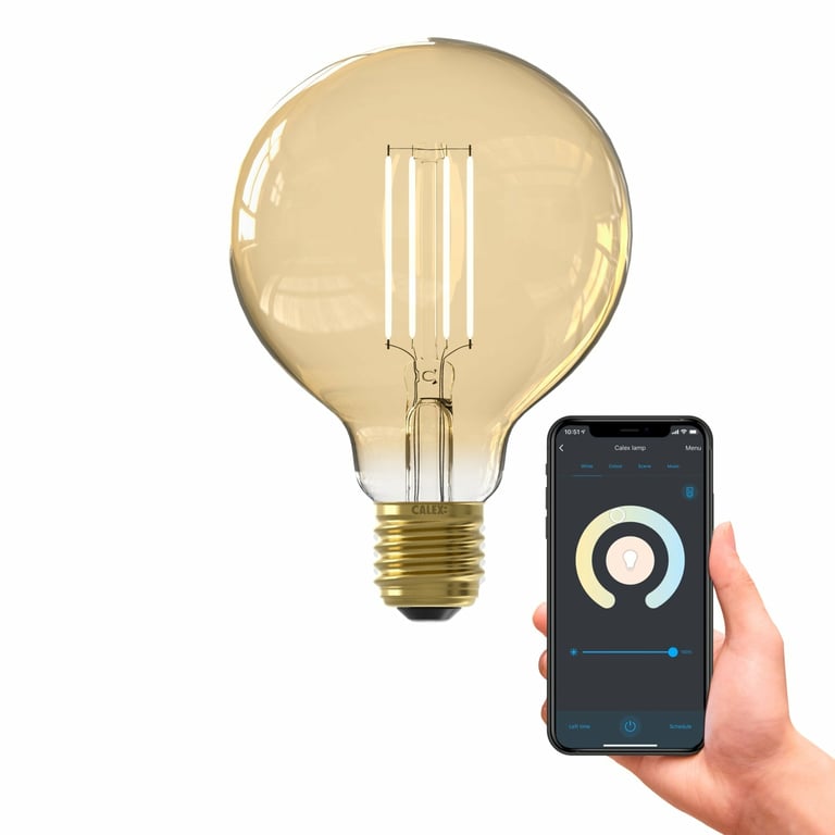 CALEX Ampoule Smart led Filament ambr&eacute;e Globe G95 E27 7W 806lm 1800-3000K