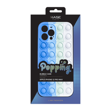 Custodia Popping Bubble per Apple iPhone 12 Pro Max, blu verde