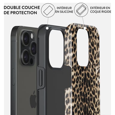 Burga Funda para iPhone 15 Pro Max MagSafe Tough Shockproof Modelo Jugador Léopard