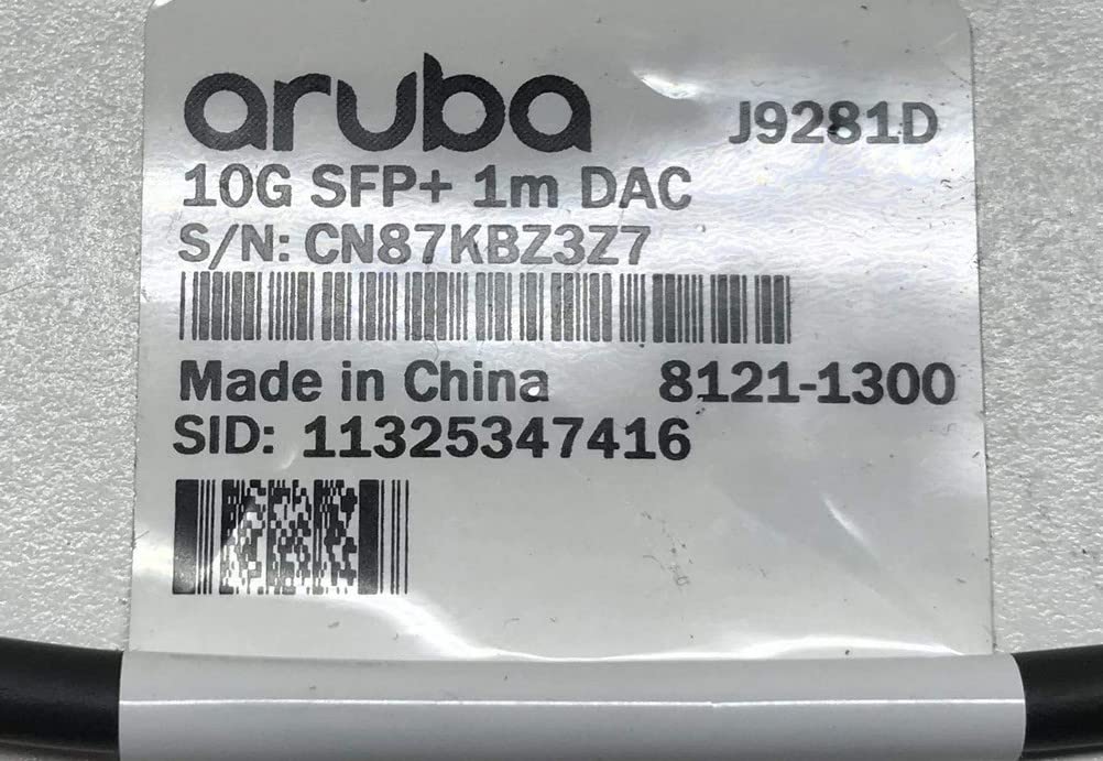 HPE Aruba Networking 10G SFP+ to SFP+ 1m Direct Attach Copper Cable - Neuf