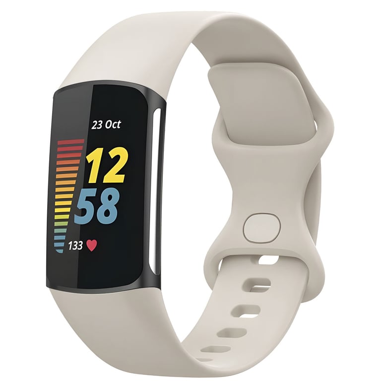imoshion Bracelet silicone pour Fitbit Charge 5 / 6 - S - Beige - Neuf