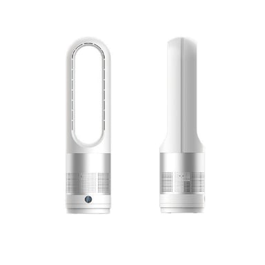 Faryuan UML-018 Ventilador de torre portátil sin aspas | Motor sin escobillas de 40 W, de 3.200 a 8.000 rpm, ventilador purificador de aire, filtro HEPA, mando a distancia con función de temporizador, Blanco