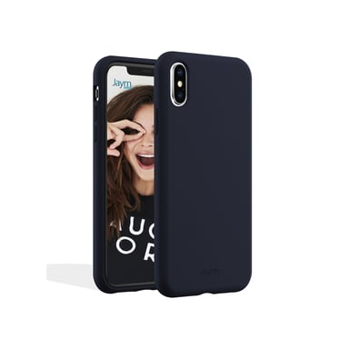 JAYM - Coque Silicone Premium Bleue pour Apple iPhone X / XS -100% Silicone et Microfibre - Renforcée et Ultra Doux