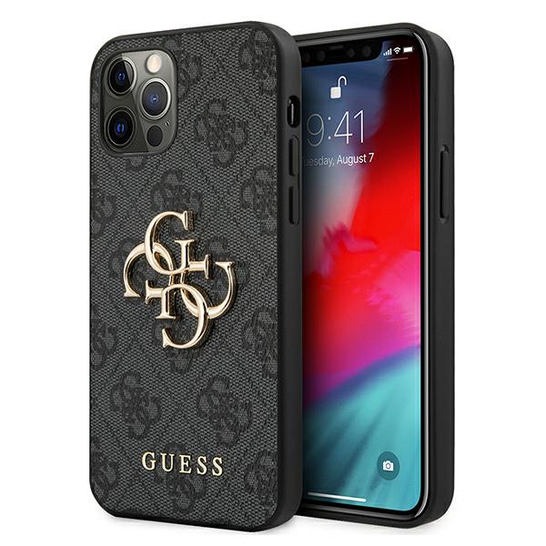 Guess Étui pour iPhone 12/12 Pro 6,1 étui rigide 4G Big Metal Logo