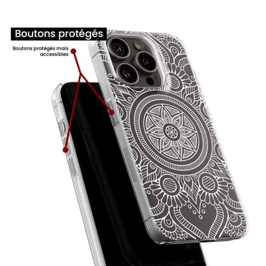 Funda de silicona - Compatible con Apple iPhone 17 - diseño mandala blanc