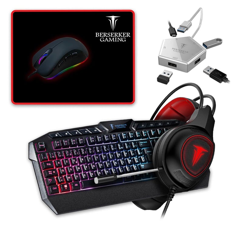 Pack Gamer 5 en 1 Berserker Gaming avec convertisseur pour N Switch XB1 X/ PS4PS5 - vue 2