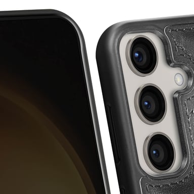 Guess Funda para Samsung Galaxy S23 FE Rígida Patrón acolchado Negro