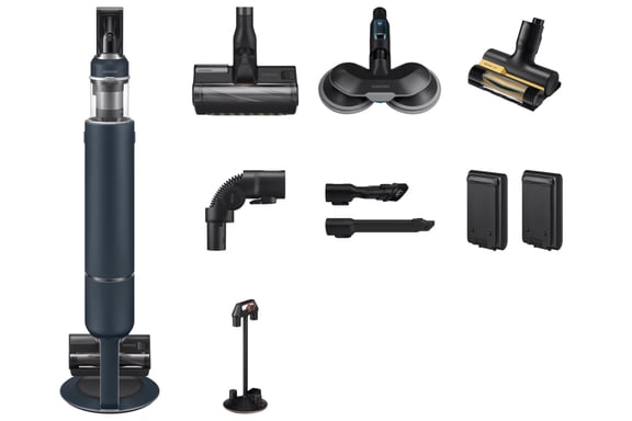 Samsung VS20B95973B Aspiradora escoba 2 en 1 Batería Secar Bolsa para el polvo 580 W Negro, Azul, Cromo