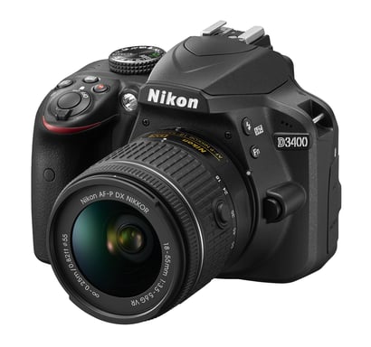 Nikon D3400 DX + 18-55mm Kit d'appareil-photo SLR 24,2 MP CMOS 6000 x 4000 pixels Noir