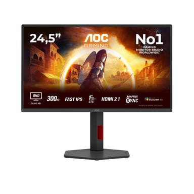 AOC G4 Q25G4SR écran plat de PC 62,2 cm (24.5'') 2560 x 1440 pixels Quad HD LED Noir, Rouge