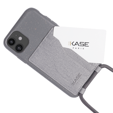 Bandolera orgánica vegana antibacteriana para Apple iPhone 11, gris lava