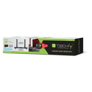 Techly ICA-SP-SB06 soporte de altavoz Pared Acero Negro