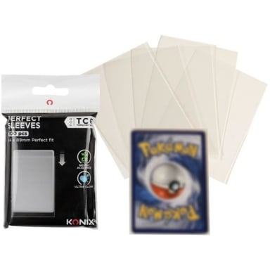 Protezioni per carte - KONIX - Maniche perfette - 100 maniche - Compatibili con Magic The Gathering, Pokémon - Trasparente