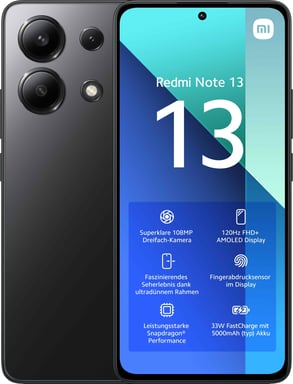 Redmi Note 13 (4G) 128 Go, Noir, Débloqué