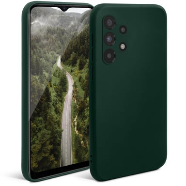 Moozy Minimalist Series Coque en silicone pour Samsung A13 4G, vert nuit – Finition mate légère, coque de protection fine et souple en TPU avec surface mate