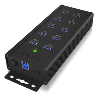 ICY BOX IB-HUB1703-QC3 USB 3.2 Gen 1 (3.1 Gen 1) Type-B 5000 Mbit/s Negro