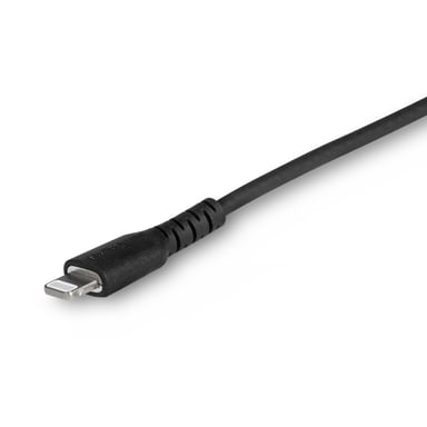 StarTech.com Cable Resistente USB-C a Lightning de 1 m Negro - Cable de Sincronización y Carga USB Tipo C a Lightning con Fibra de Aramida Resistente