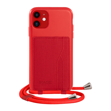 Borsa a tracolla antibatterica biologica Vegan per Apple iPhone 11, rosso scarlatto