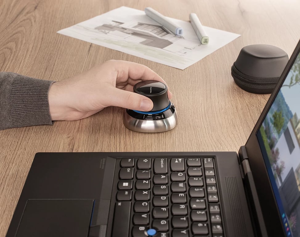 3Dconnexion SpaceMouse Bureau RF Wireless + Bluetooth + USB Type A 6DoF Neuf - vue 2