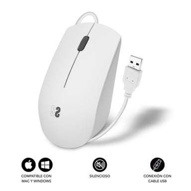 SUBBLIM SUBMO-B2BS002 Mouse da tavolo ambidestro ottico 1200 DPI USB Type-A