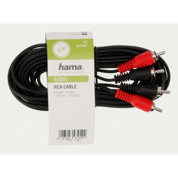 Hama 00205087 câble audio 5 m 2 x RCA Noir