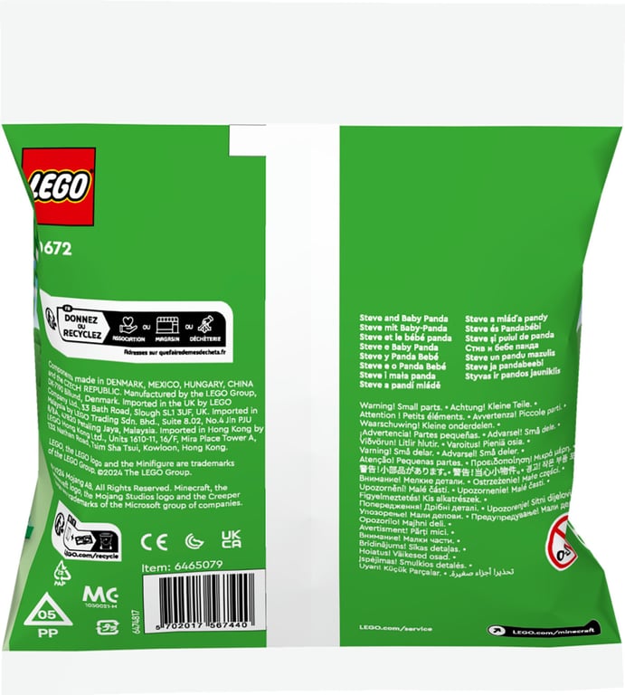 STEVE +BEBE PANDA MINECR Lego LEG30672 - vue 3