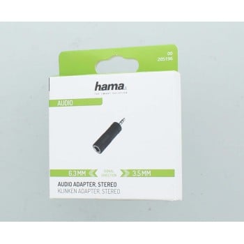 Adaptador de audio, toma macho de 3,5 mm - toma hembra de 6,3 m, estéreo