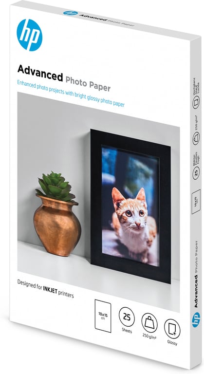 HP HP Paper PhotoAdv Glossy 10x15 bdl 25sh - vue 3