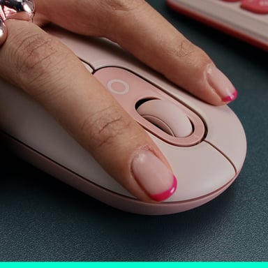 Logitech POP Mouse, ratón inalámbrico Bluetooth compacto y portátil con botones programables y clics discretos, tecnología Easy-Switch para alternar h