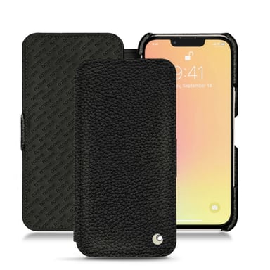 Housse cuir Apple iPhone 13 -  - Noir - Cuir grainé