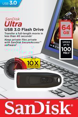 SanDisk Ultra USB flash drive 64 GB USB Type-A 3.2 Gen 1 (3.1 Gen 1) Nero