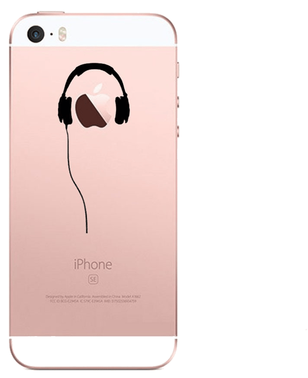 Coque Silicone IPHONE 5/5S/SE Casque Fun APPLE Ecouteurs Pomme Musique Transparente Protection Gel S