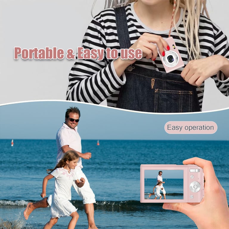 Appareil photo numérique 1080P 48 mégapixels Caméra Vlogging avec zoom 16X Pink - Neuf