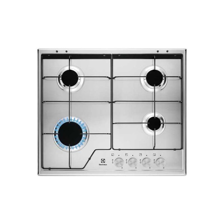 Plaque gaz encastrable Electrolux KGS6424SX 60 cm 4 feux Inox - Neuf