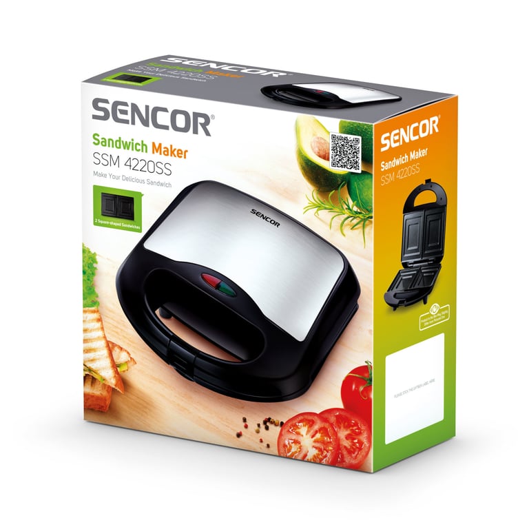Sencor Grille-pain électrique SSM 4220SS à double plaque antiadhésive en acier inoxydable Gris - vue 3