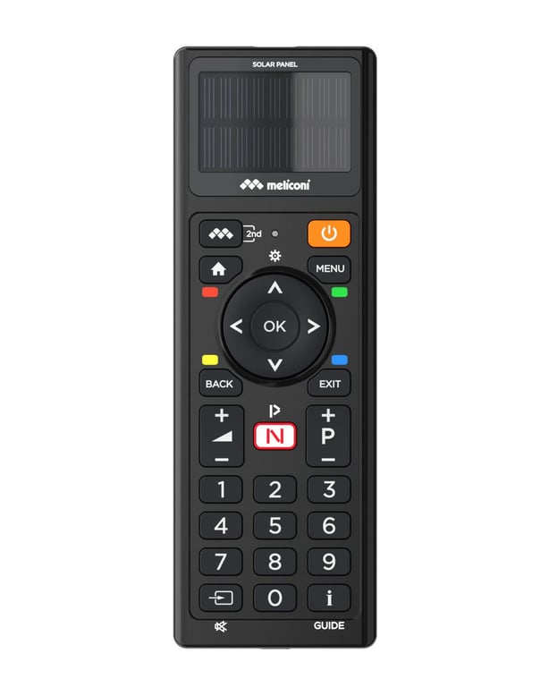 Meliconi Télécommande universelle SOLAR TV pour un TV 100% fonctions d'origine Accès direct Netflix et Prime Panneau solai