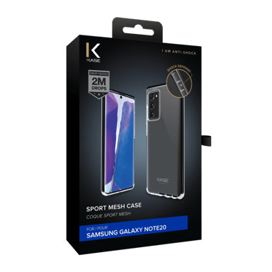 Funda de malla deportiva para Samsung Galaxy Note20, negro azabache