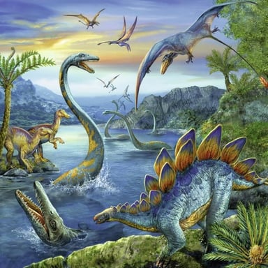 Puzzle Ravensburger 3X49P - La Magia de los Dinosaurios