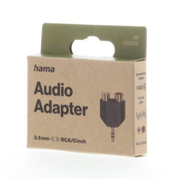 Adaptateur audio, jack stéréo mâle 3,5 mm, 2 fiches RCA femelles
