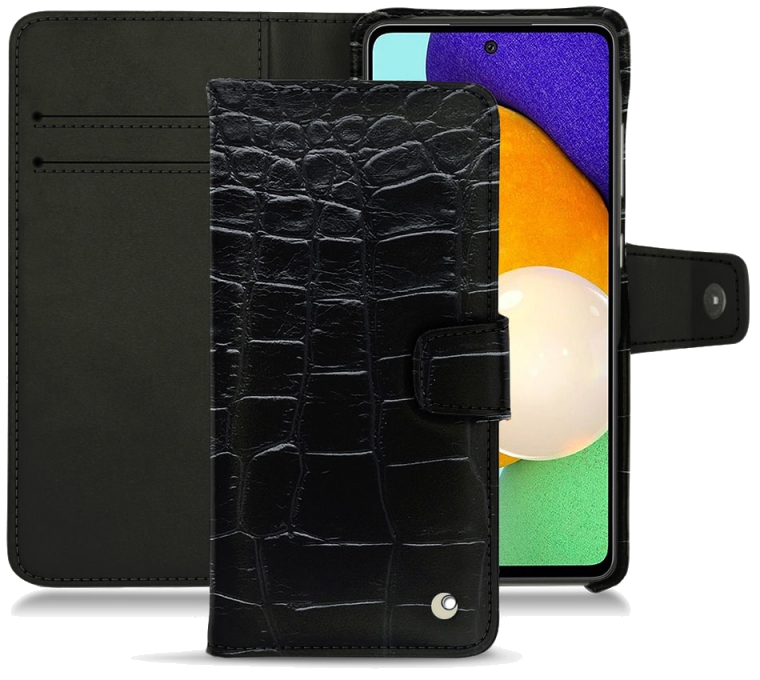 Housse cuir Samsung Galaxy A52 - Rabat horizontal portefeuilleNoir