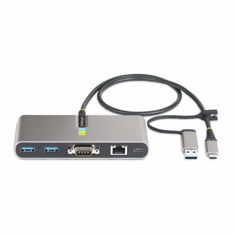 StarTech.com Hub USB C à 2 Ports USB A avec Ethernet et RS 232 Dongle USB C vers USB A PD Pass Through 2x USB A 5Gbps Gigabit Ethernet Série RS232 FTDI Neuf - vue 2