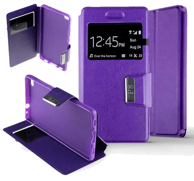 Etui Folio compatible Violet Huawei P8
