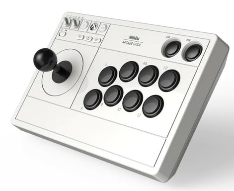 8Bitdo Arcade Stick Noir, Blanc RF/USB Joystick Analogique/Numérique PC, Xbox One, Xbox One S, Xbox One X, Xbox Series S, Xbox Series X