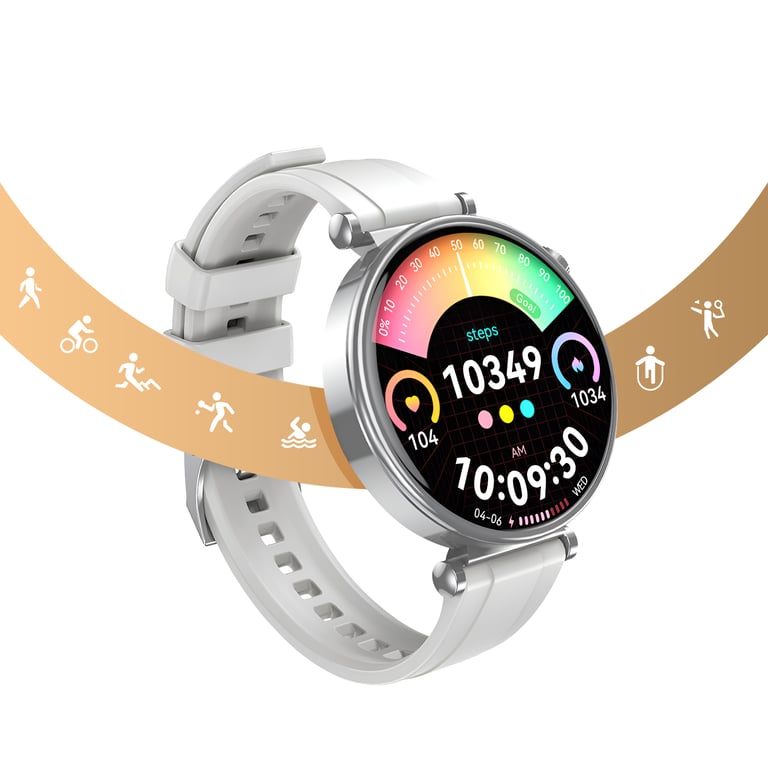 Montre connectée XO GT4 Mini écran rond AMOLED 1 32 multisports suivi du sommeil appels Bluet Neuf - vue 3
