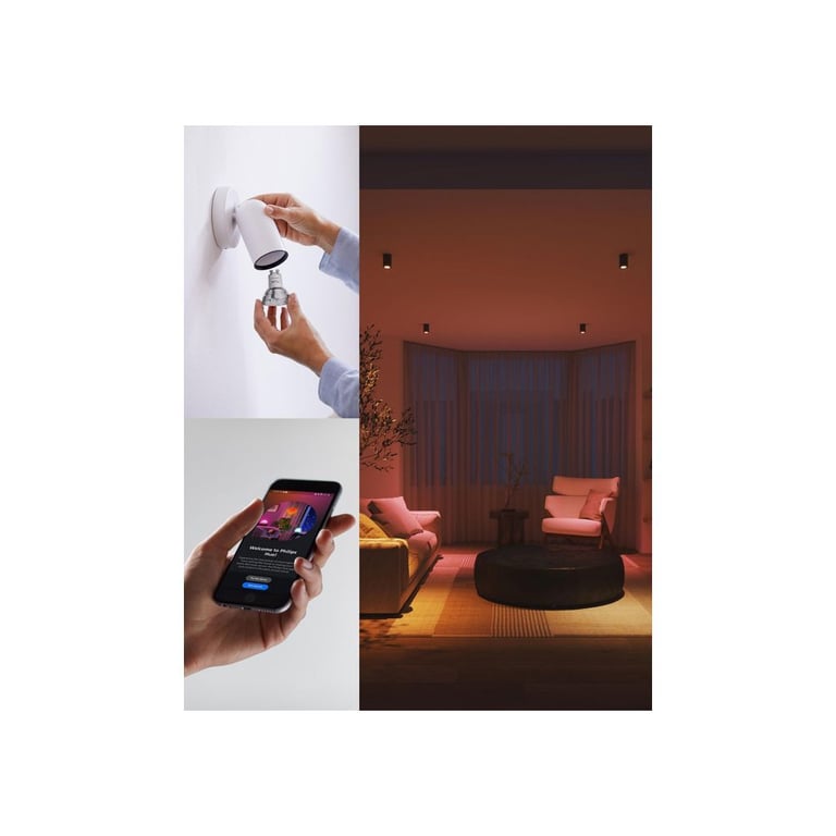 Ampoule GU10 Philips Hue Essential 345 lm 4,7 W White and Color Ambiance Bluetooth Blanc - Neuf
