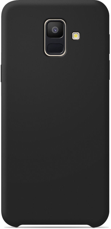 Coque silicone unie compatible Soft Touch Noir Samsung Galaxy A6 2018
