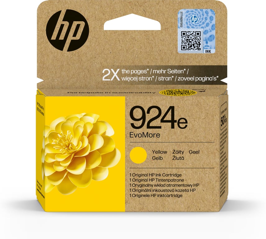 HP 924e Evomore 4K0U9NE Yellow Ink Crtg - Neuf