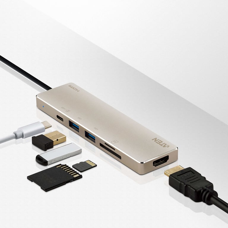 ATEN Mini station d'accueil multiport USB C avec transfert de puissance Neuf - vue 3