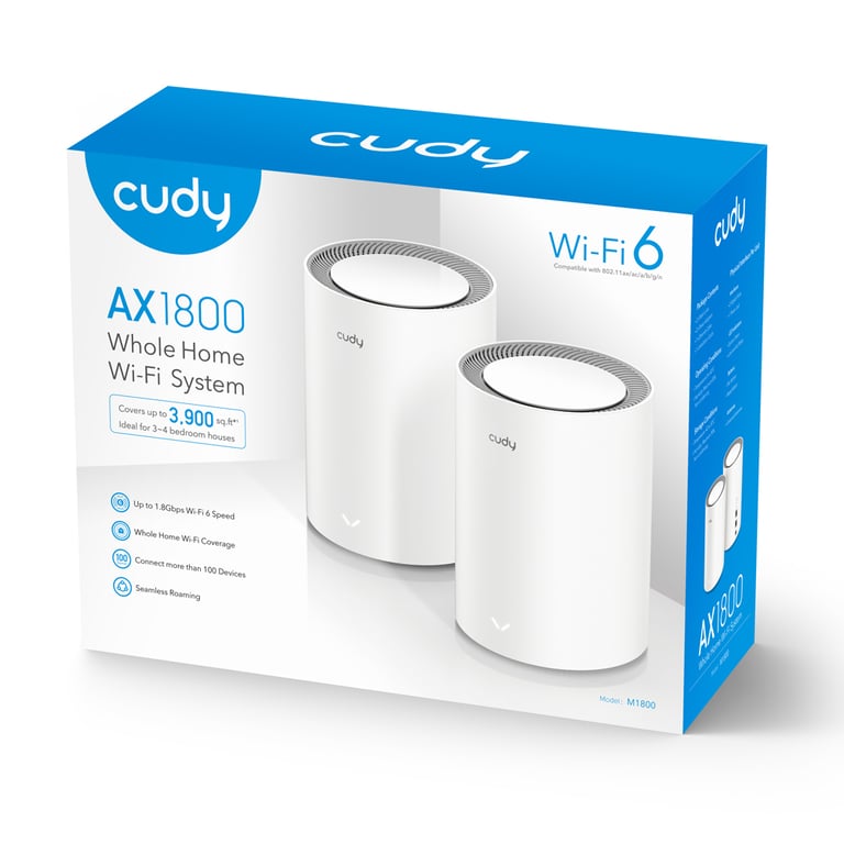 Cudy AX1800 Bi bande 2 4 GHz / 5 GHz Wi Fi 6 802.11ax 1 Interne Neuf - vue 2